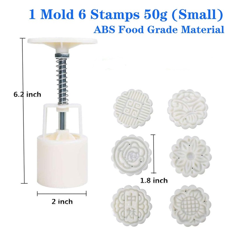 Moon Cake Mold 6 PCS, Mid Autumn Festival DIY Small, Classic Mode Patterns gallery