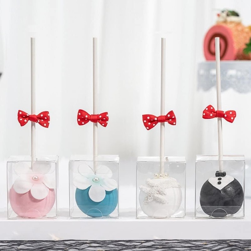 50 Pack 1 3/4" x1 3/4"x2"Clear Cake Pop Boxes Packaging with Holes Chocolate ... gallery