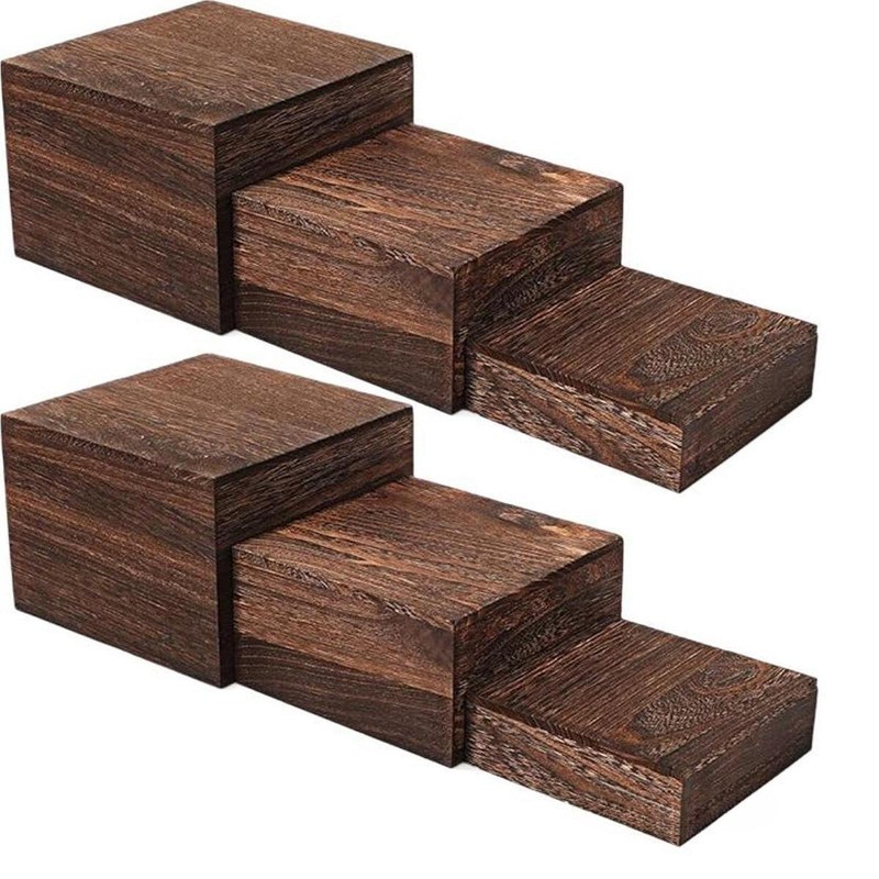 3 Pieces Wood Cake Cupcake Stand Wooden Risers for Party Birthday Home Decor gallery