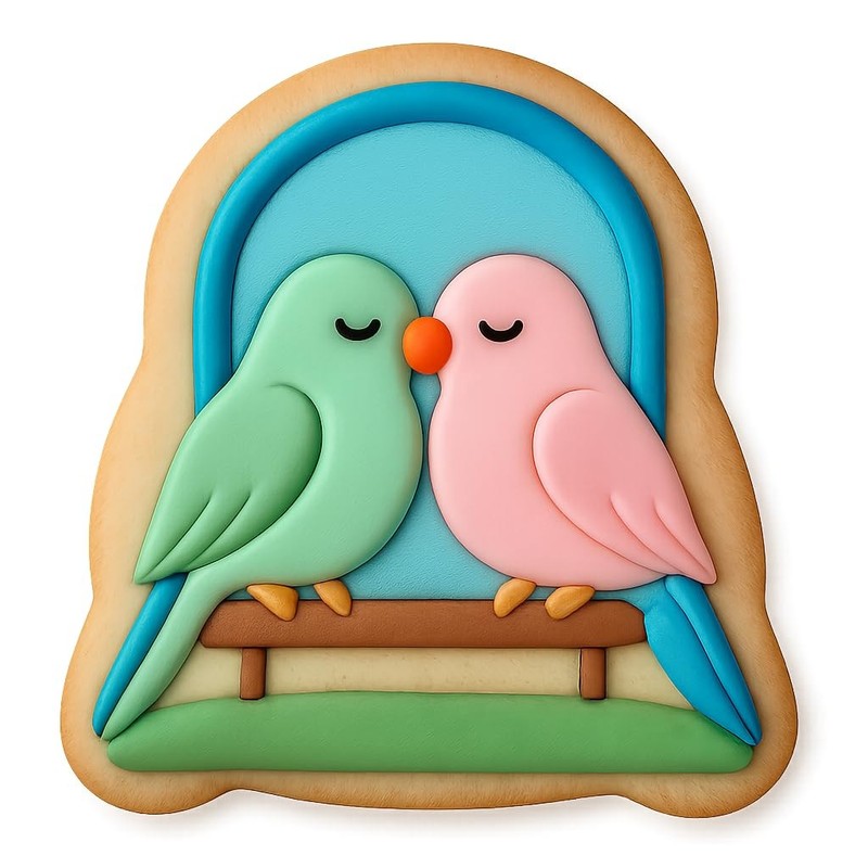 Lovebirds on Swing Cookie Cutter - 4x3.4" Creative Party Baking Fun gallery