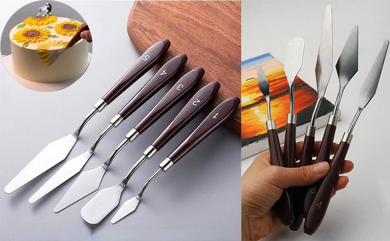 Cake Cre Spatula 5 Pieces, Stainl Steel Cake Apatula with Frosting gallery