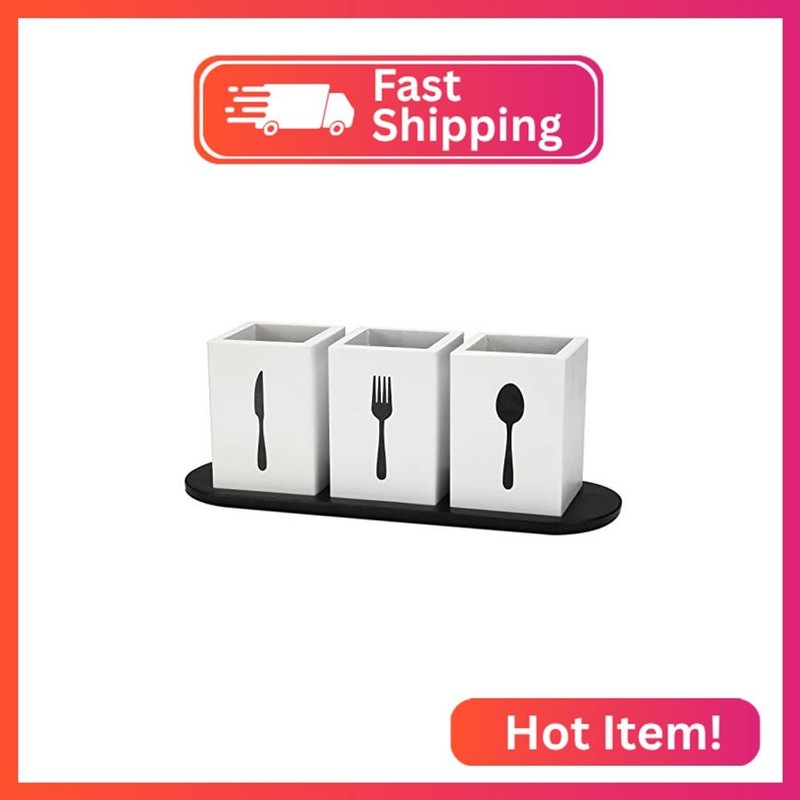 Kathfly 4 Pcs Silverware Caddy Utensil Holder for Countertop Silverware Organize