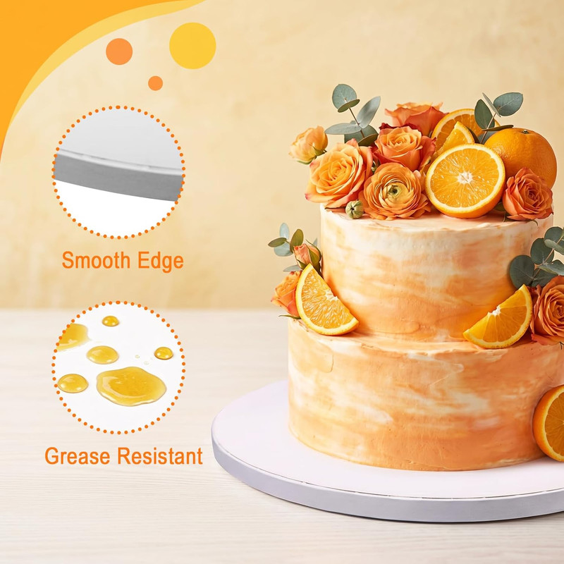 MEBRUDY 12 PCS Cake Boards 14 Inch Round,1/2 Inch Thick Sturdy Cake Drums, Food gallery