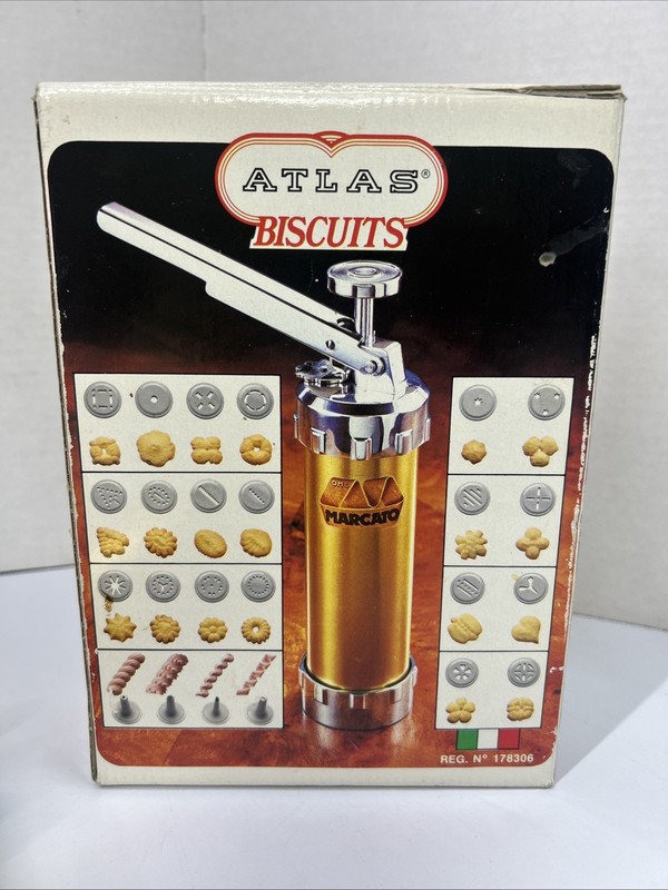 Marcato Atlas Biscuits Maker Cookie Press from Italy, 20 Discs and 4 Tips gallery