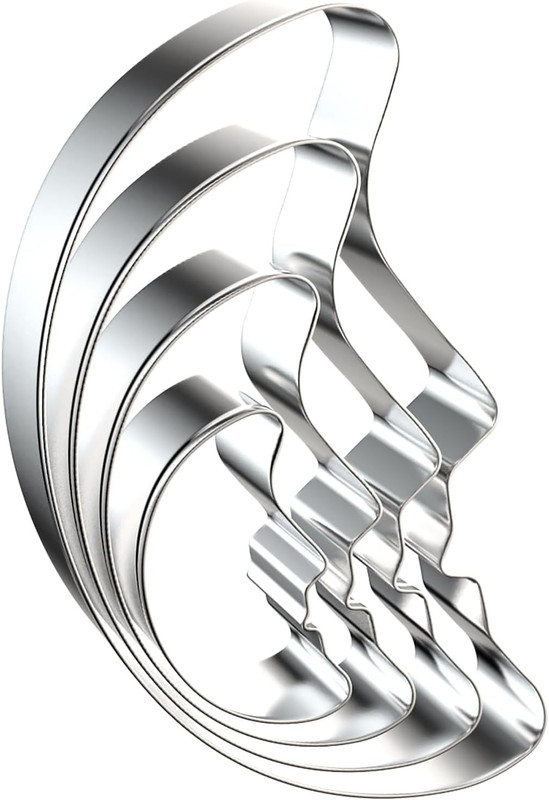 Crescent Moon Cookie Cutter Set – 5 Inch, 4 Inch, 3 Inch, 2 Inch – 4 Piece Celes