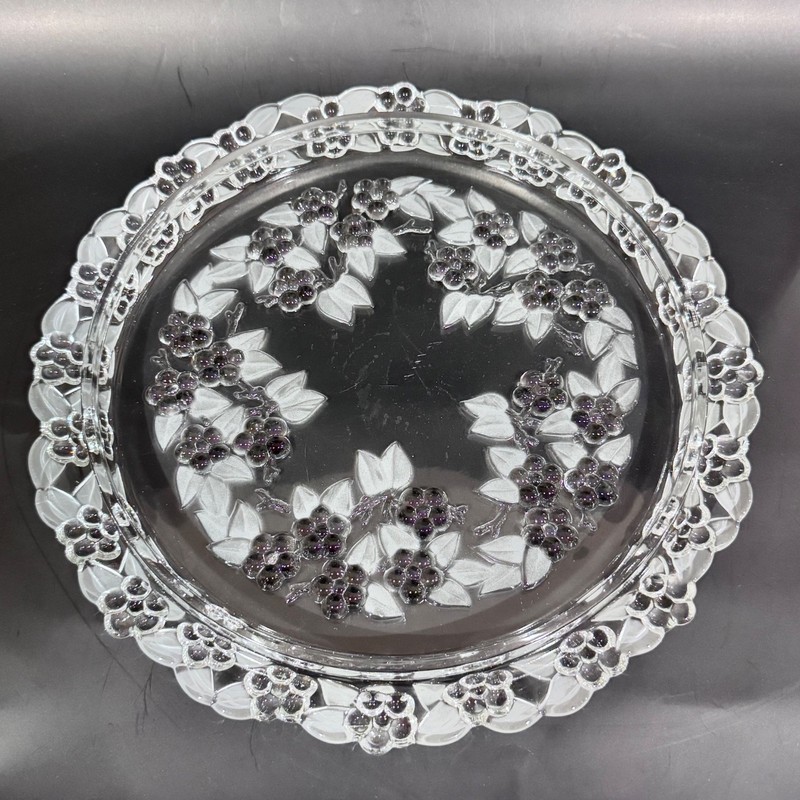 Walther Glas by Mikasa Carmen Cake Plate Stand Frosted Floral Retired Pattern gallery