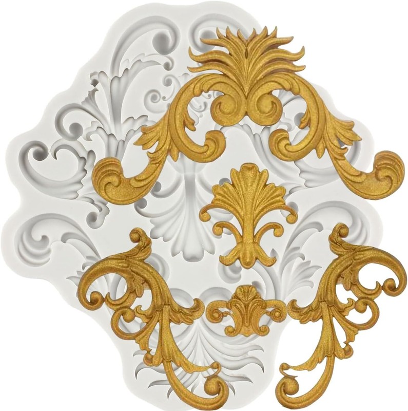 Baroque Fondant Silicone Molds Relief Flower Lace Chocolate Mold Style J
