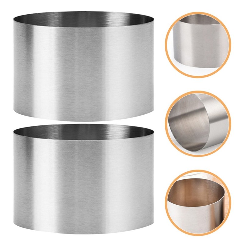 6pcs Mousse Cake Ring: Stainless Steel Pastry Baking Mold, Round Food Cutter gallery