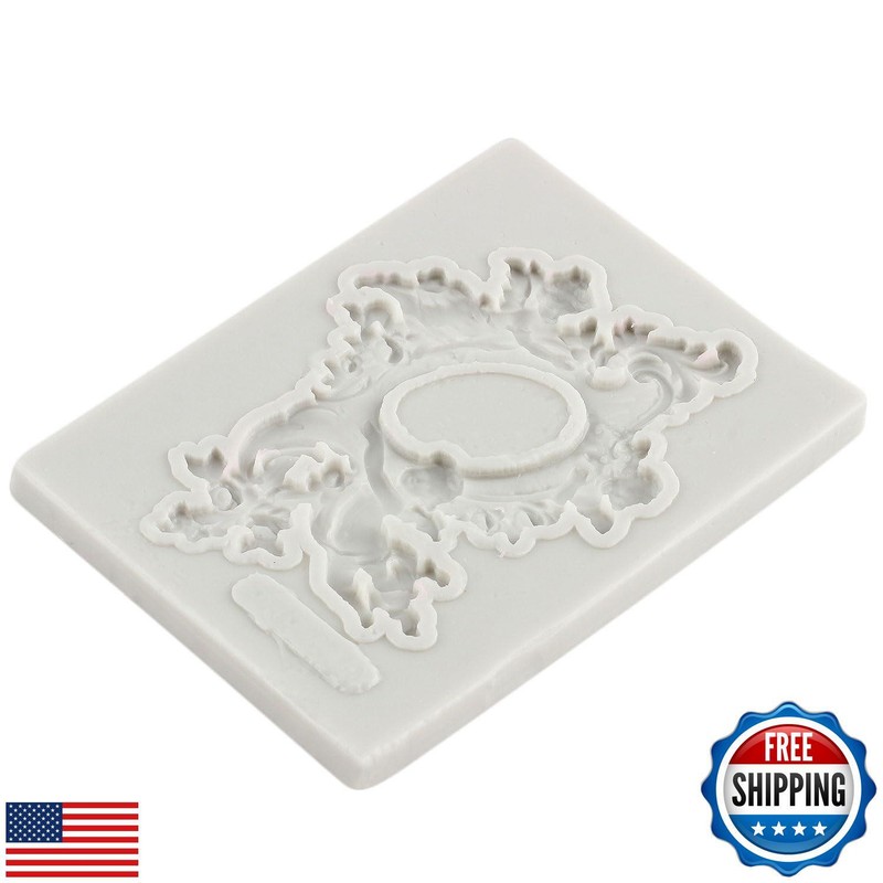 YANQINMS Angel Photo Frame Silicone Mold Baroque Angel Vintage Frame Fondant gallery
