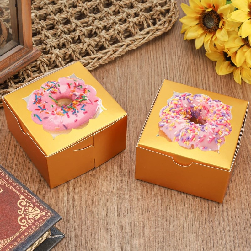 50pcs Cookie Boxes with Window Bakery Boxes Small Treat Boxes Mini Pie Boxes ... gallery