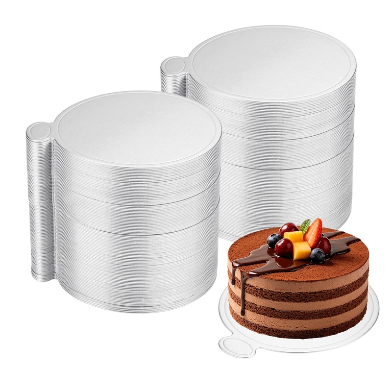 300 Pcs Mini Cake Boards, 3.5 Inch Round Cardboard Cake Base, Silver