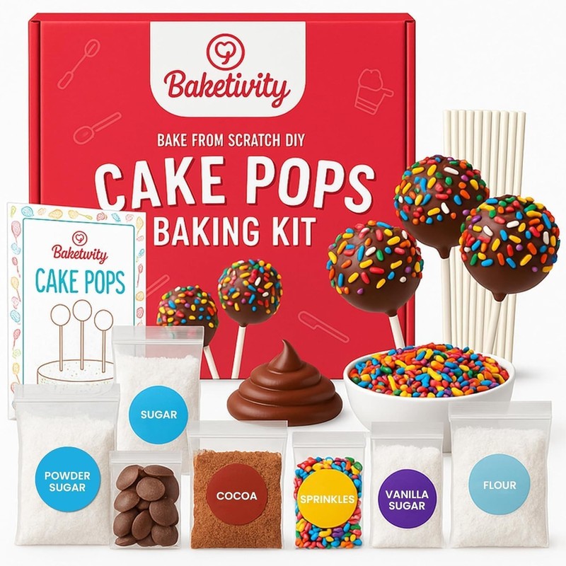 DIY Cake Pop Baking Kit Kids Premeasured Ingredients Decorating Supplies
