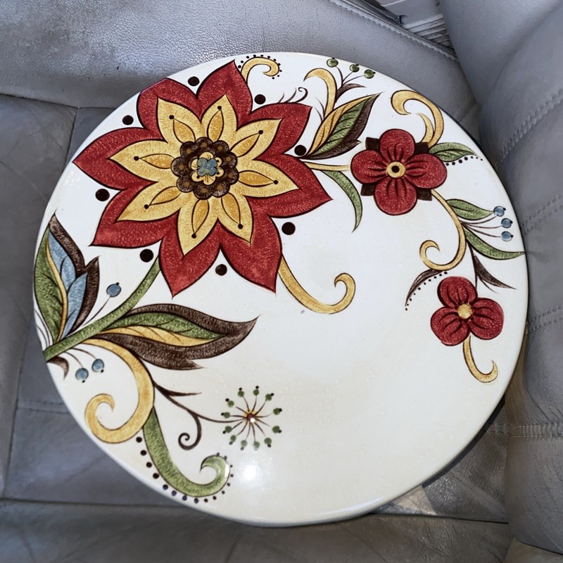 Pier 1 Earthware Carynthum Vintage Cake Stand Discontinued RARE gallery