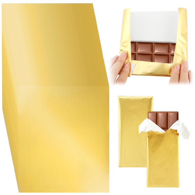 500 Pcs Gold Chocolate Candy Wrappers, 6.3x7.5 Inch Thick DIY Gift Wrap gallery