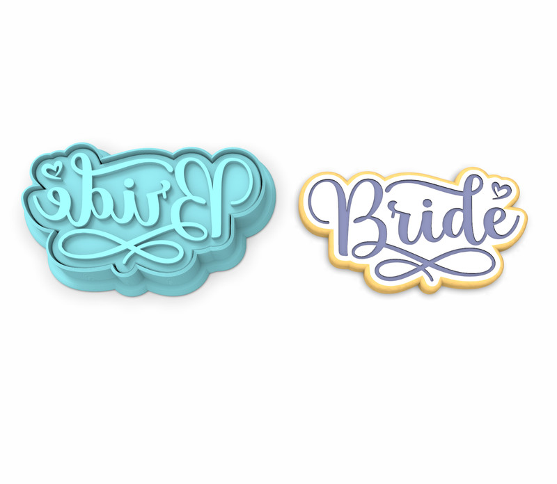 Bride Cookie Cutter & Stamp #1 | Bridal Shower Engagement Wedding Marriage Marry