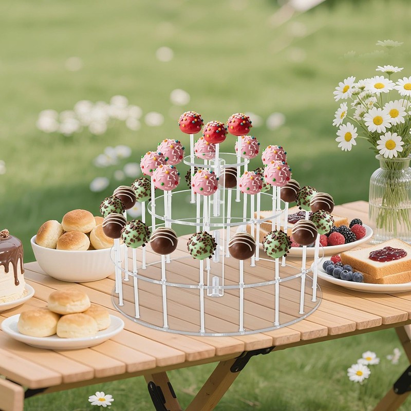 Clear 3 Tier Cake Display Stand Holds 30 Lollipops for Home Entertaining gallery