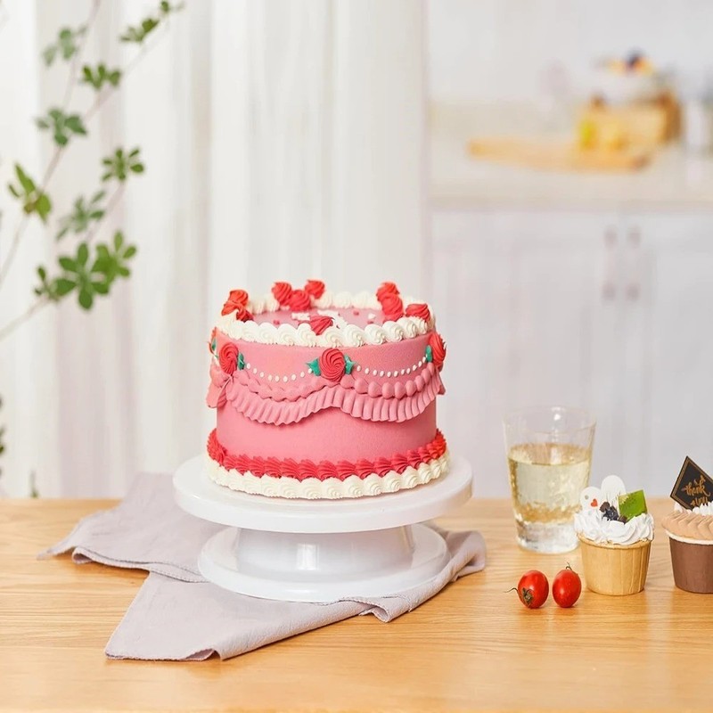 1/6pcs Cake Turntable Set with 2 Frosting Spatula 3 Icing Smoother Scraper Cake gallery