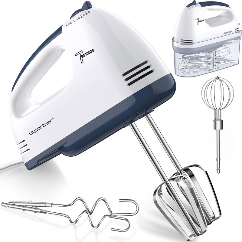 Hand Mixer Electric, Ultra Power Kitchen Hand Mixer With 7-Speed & 5 Stainles…