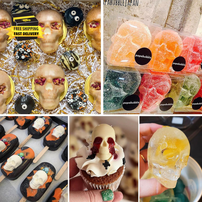 4Pcs Gummy Skull Chocolate Molds, Gummy Skull Candy Molds, Non-Stick Silicone Ca gallery