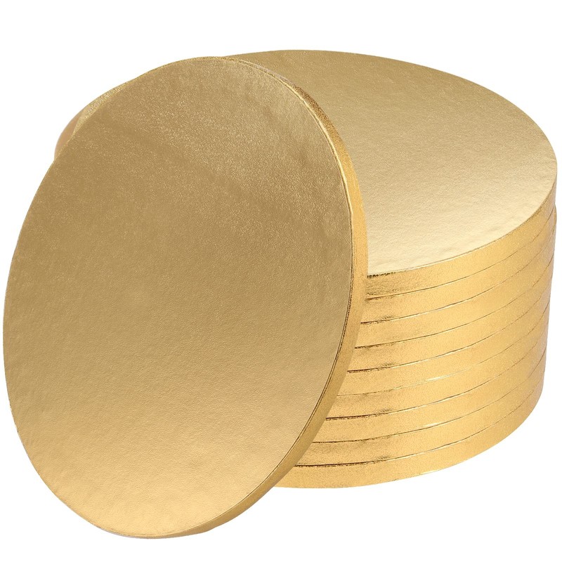 10 PCS 12 Inch Gold Round Cake Drums 1/2 Inch Thick Board Base Pastry Pizza