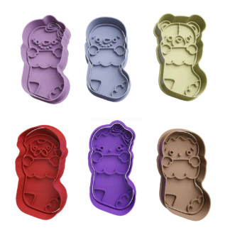 Set Christmas Sockets Cookie Cutter Fondant Biscuit Baking Tool