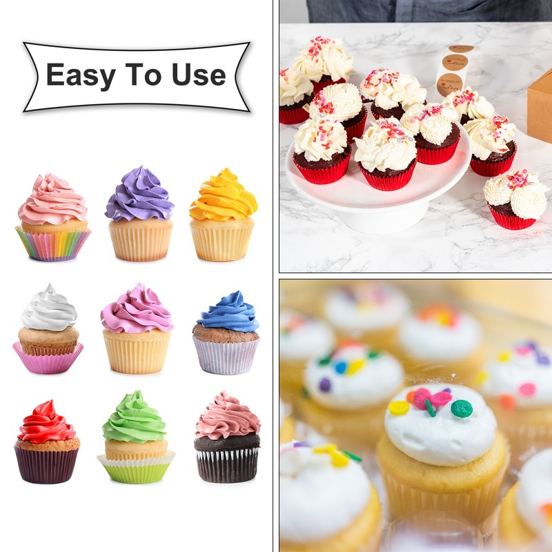 300 Pcs Cupcake Liners Metallic Cup for Baking Cupcake Wrapper Rose Gold gallery