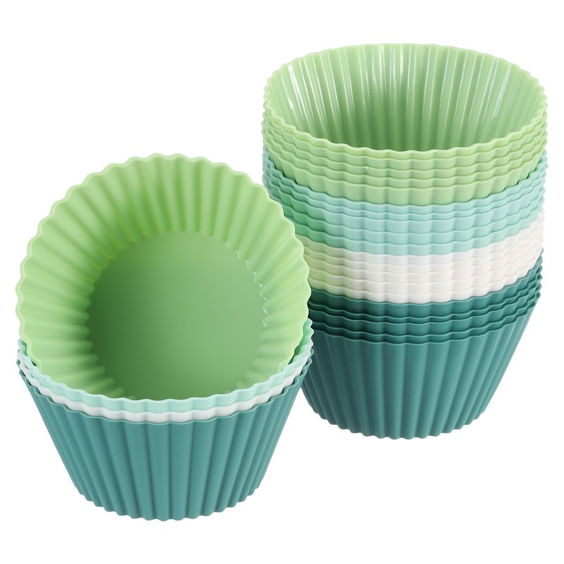 24Pcs Silicone Cupcake Baking Cups, 2.8″ Non-Stick Muffins Liners Colorful