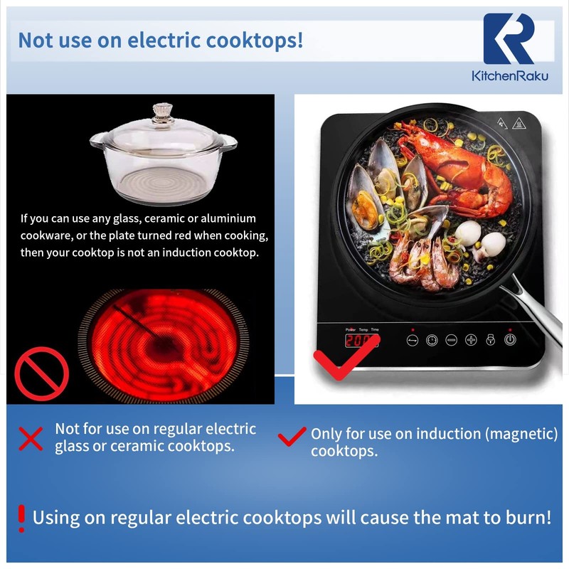 2 PCS Silicone Induction Cooktop Mat - (Magnetic) 7.9inch, Black gallery