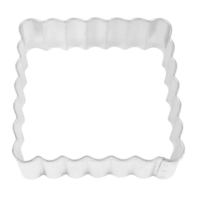 2.75" Square Shape Fluted Scalloped Cookie Cutter Tea Party Sandwhich Pastry gallery