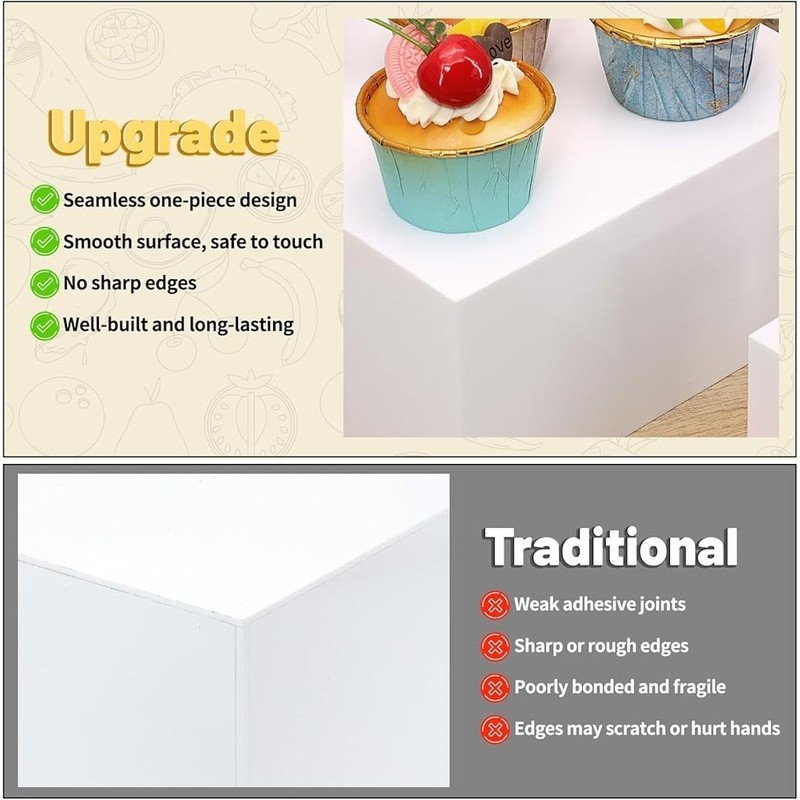 Acrylic Display Riser Set 8 Stands Buffet Organizer Multi Level Food Holder New gallery