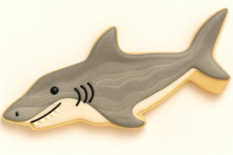 Shark 4.5'' Cookie Cutter Metal Ocean Beach Zoo Birthday Party Made in the USA gallery