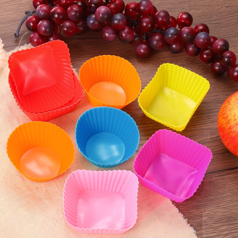 36Pcs Silicone Cupcake Baking Cups, 2.8" Non-Stick Muffins Liners Blue gallery