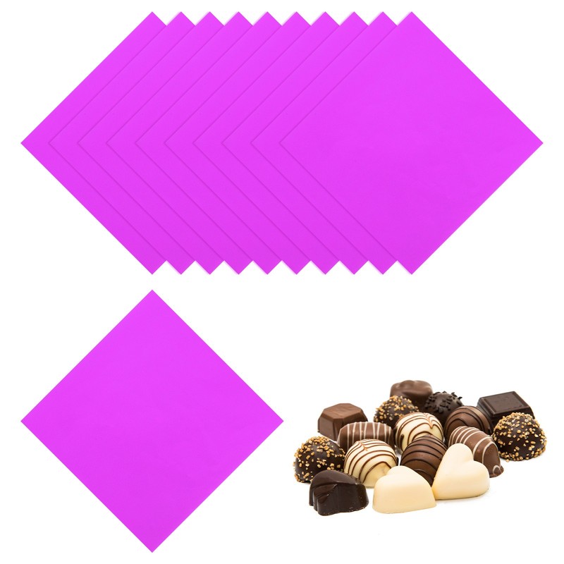 100 Pcs Candy Foil Wrappers, 4.7 x 4.7″ Chocolate Wrappers, Rose Red