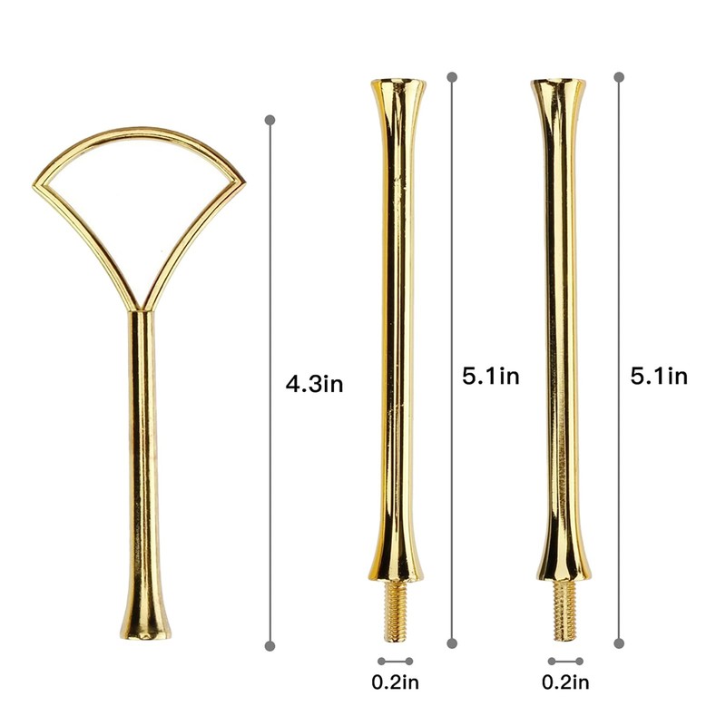 3 Tier 14" Heavy Metal Cake Stand Holder Fruit Plate Stand Fitting Hardware R... gallery