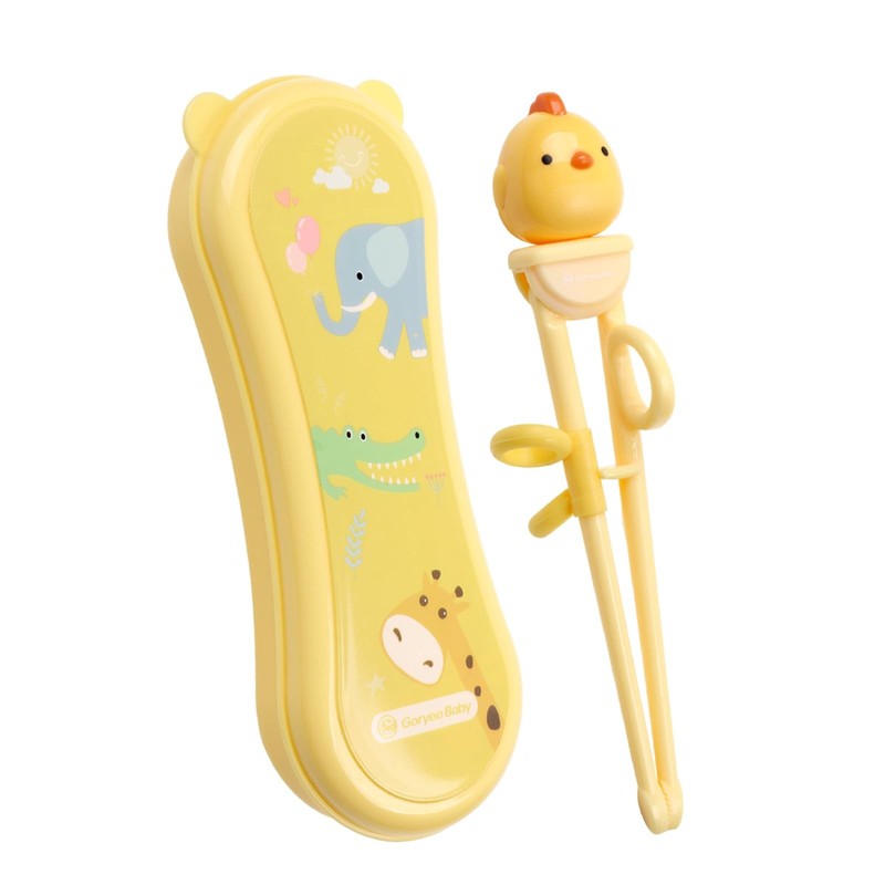 Kids Chopsticks High Quality Food Grade Material Portable Box Child Yellow