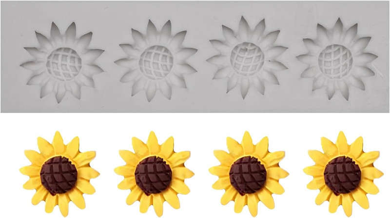Sunflower Silicone Mold Daisy Sunflower Molds for Clay Cake Decorating Candy Cho gallery