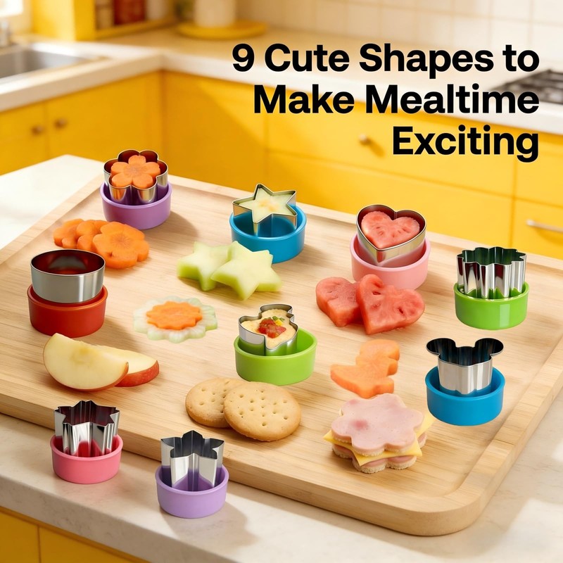 LBUQSVF 9 PCS 1.5 In Mini Cookie Cutters Set for Kids, Stainless Steel Small ... gallery