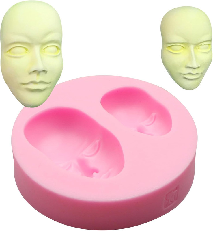 Human Face Silicone Mold, Doll Head Fondant Mold for Chocolate Cake Decoration C gallery