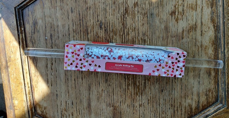 Circa Acrylic Rolling Pin Clear PVC Handles Hearts Pattern 16.9 in Hand Wash gallery