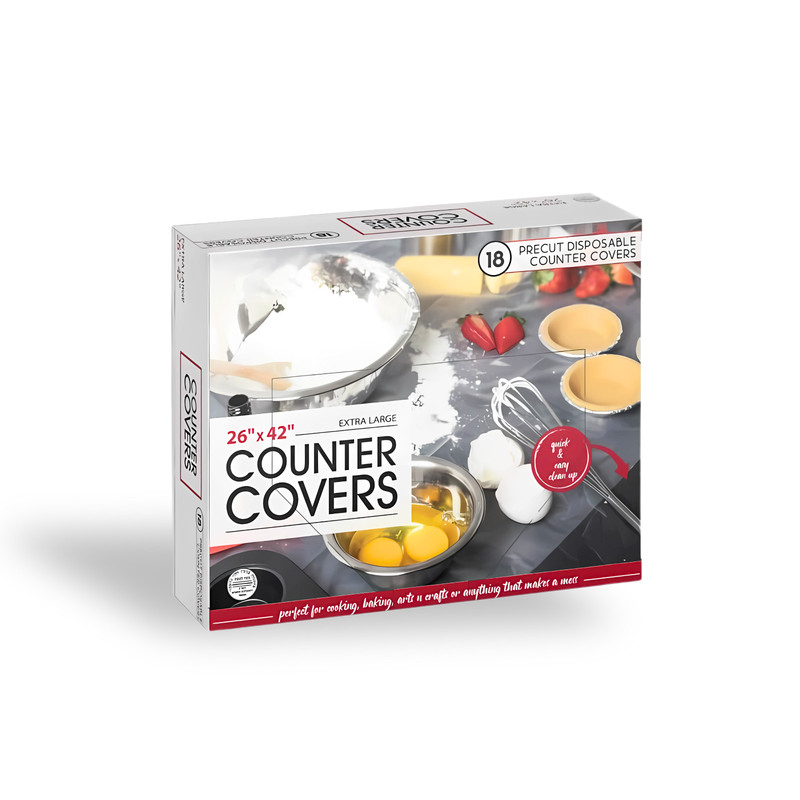 Plastic House – Precut Disposable Counter Covers, 18 Count Extra Large 26″ x 42″