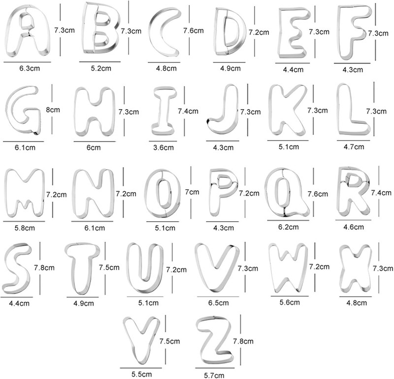 3 Inch Alphabet Letter Cookie Cutter Set 26 Pcs Large DIY Stainless Steel Cookie gallery