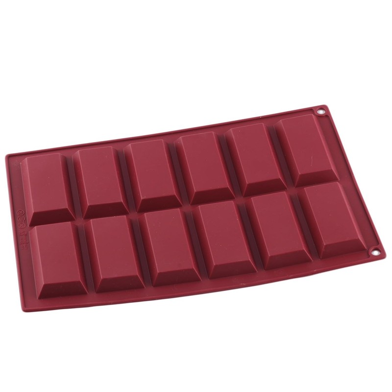 Deep Silicone Thick Chocolate Candy Bar Mold 12Cavity NonStick Food Grade gallery
