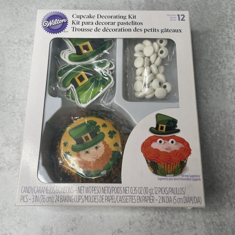 Wilton St. Patrick Day Cupcake Decorating Kit 24 Liners 12 Picks Plus Candy Eyes