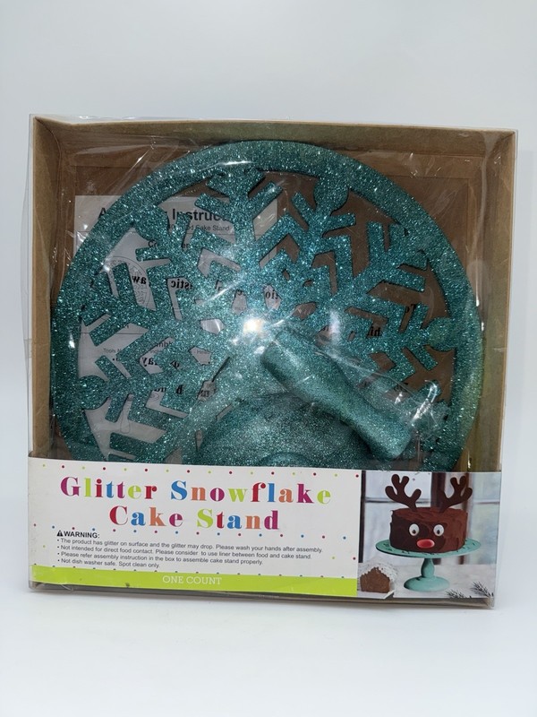 Glitter Snowflake Cake Stand Color Teal gallery