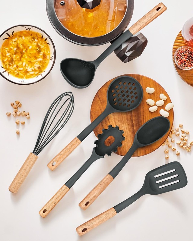 Kitchen Utensils Set, 13PCS Silicone Cooking Utensils, Heat Resistant Kitchen... gallery