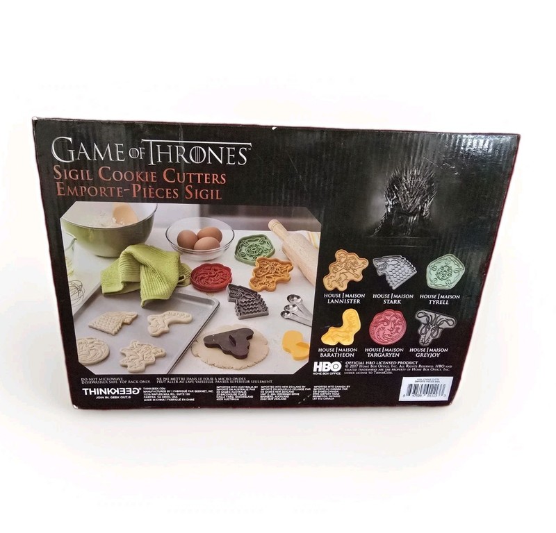 Game of Thrones Sigil Cookie Cutter Set in Box GOT HBO Licensed ThinkGeek NEW