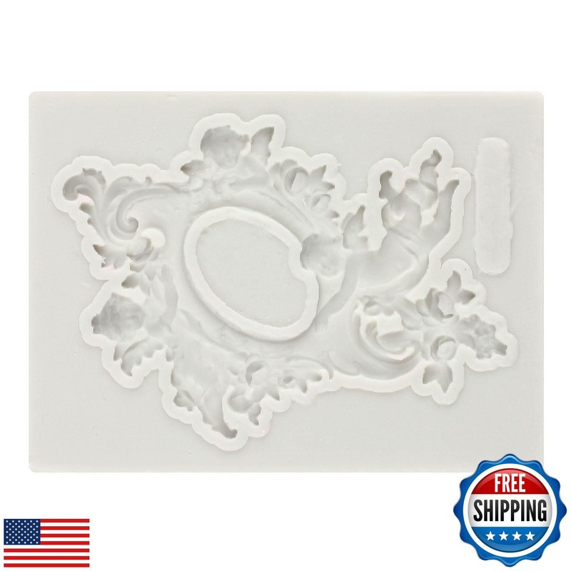 YANQINMS Angel Photo Frame Silicone Mold Baroque Angel Vintage Frame Fondant gallery