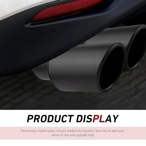 Car Dual Exhaust Tip, 2.48" Stainless Steel Y Tail Pipe with Fixed Bolt, gallery