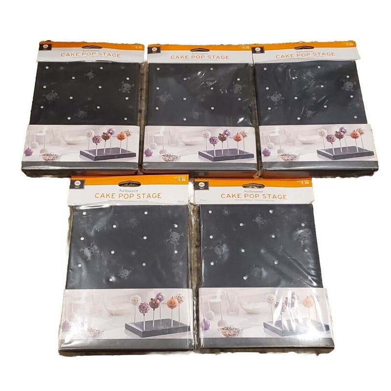 Lot Of 5 Halloween Baking Cake Pop Holder, Lollipop Stand (20 Holes Per Pad)