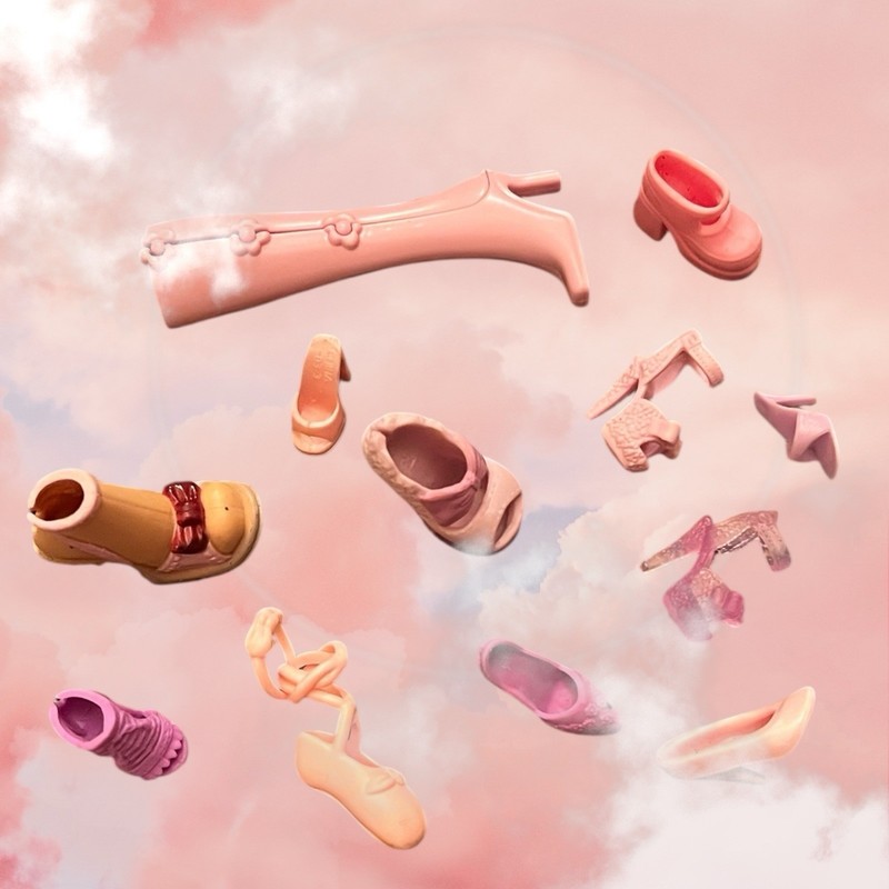 Set of 12 Barbie Shoes Party Favor Cupcake Topper Decoration Pink Sandals Boots gallery